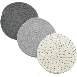Posavasos con hilo de algodón puro para horno, almohadillas de descanso para cuchara, resistentes al calor, soportes de olla caliente para cocina y horneado - Product Image 3
