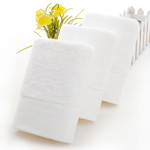 White Cotton <b>Bath</b> <b>Towel</b> 40x80 Cm Hotel Use Skin Friendly Rectangle Solid Color <b>Towel</b> <b>Set</b> - Product Image 3