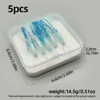 Lot de 5 leurres artificiels lumineux en forme de calamar pour la pêche en eau salée et en rivière de la basse, de la carpe et du requin
