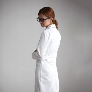 Camice Bianco Intrecciato da Donna per <span class=keywords><strong>Medici</strong></span> e Infermieri, Uniforme Medica e Camice da Laboratorio - Product Image 2