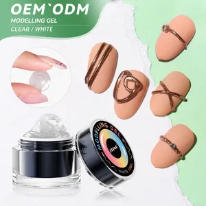 Jting không dính DIY 3D hiệu ứng rõ ràng cao su mô hình Gel Polish 15 gam lâu dài mô hình gel sơn móng tay OEM nhãn hiệu riêng