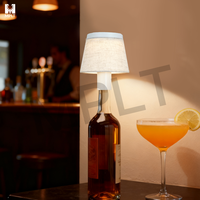 Lampe de table en tissu de lin et de coton sans fil pour bouteille de vin, rechargeable par LED, pour restaurant, hôtel, lumière de bureau moderne, décoration de bar, intensité réglable