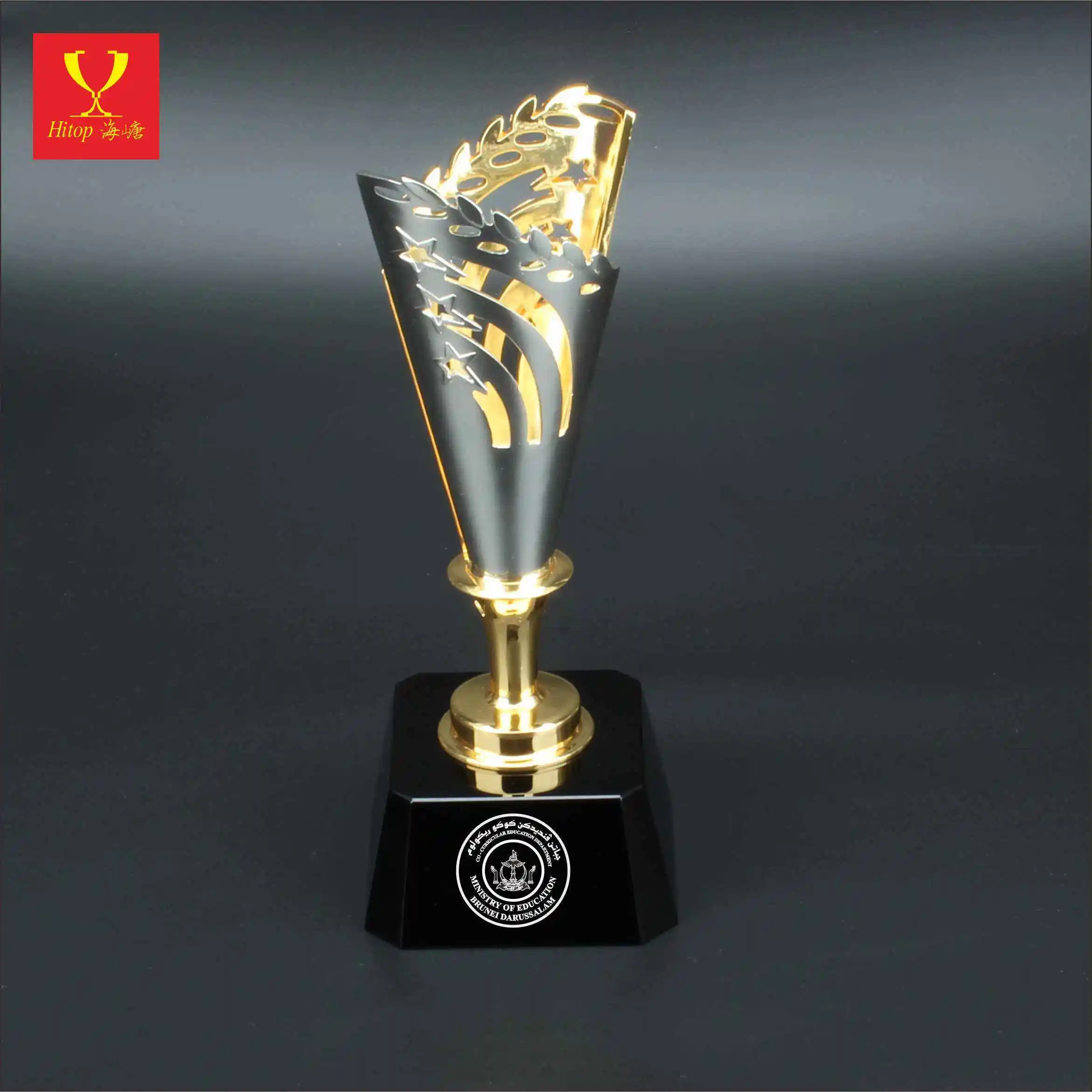 Hitop Prize Gift Personalized Engraved Custom Logo Beauty Trophy Cup Award Gold Sliver Manufacturer Creative Gift Box Sports