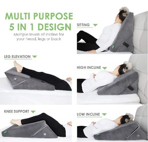 Almohada Triangular de Espuma Viscoelástica Ortopédica de 3 Piezas para Aliviar el Dolor de Piernas y Rodillas, para Leer en la Cama - Product Image 2