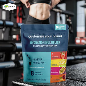 Poudre d'hydratation électrolytique en sachets sans sucre, saveur citron vert et raisin vert, boisson énergétique aux minéraux - Product Image 1