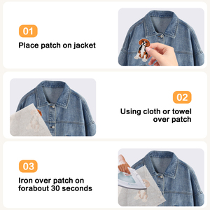 Thời trang tùy chỉnh thêu chữ Pet Pattern các bản vá lỗi sang trọng vải sắt-on thiết kế thêu các bản vá lỗi cho quần áo - Product Image 4