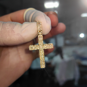 कस्टम क्रिस्टियन ठोस सोने 10k 14k 18k 22k 9k गहने क्रॉस पेलेंट vs1 लैब उगाए गए हीरे के ठीक गहने संग्रह - Product Image 2