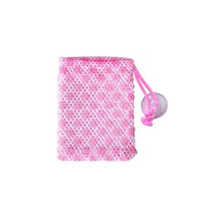 Sac de rangement pour savon suspendu avec cordon de serrage et ventouse, filet à bulles pour le rangement du savon - Product Image 1