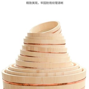 Seau à bibimbap sur mesure de style japonais et coréen, plateau rond pour sushi et sashimi, bois de sapin et de pin pour la cuisson du riz - Product Image 4