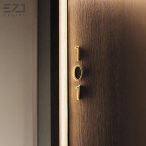 Custom in acciaio inox cartello della Lobby, direzionali Wayfinding segni, casa camera numero segnaletica con iscrizione - Product Image 1