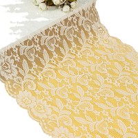 Vente en gros de tissu écologique à ourlet de jupe ondulée en dentelle de nylon à haute élasticité avec des techniques de tissage pour sacs