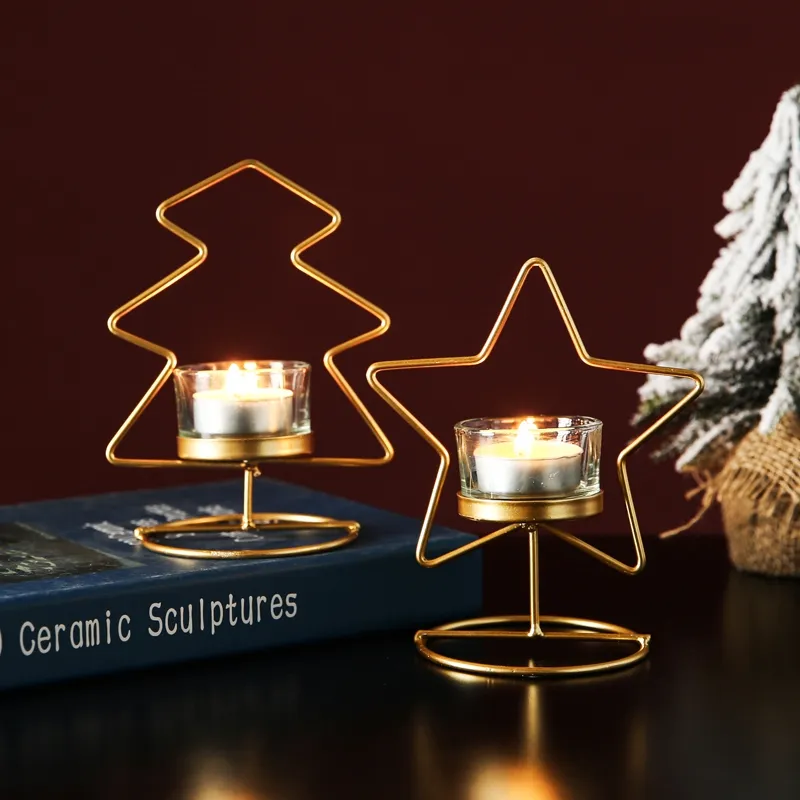 Kerstboom Gift Kandelaar Decoratie Licht Diner Thuis Eettafel Creative Aroma Kerst Kaars Houder