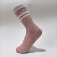 Chaussettes de Pilates antidérapantes pour femmes, chaussettes de yoga mi-mollet pour la barre, en mélange de coton, chaussettes athlétiques personnalisées, vente en gros