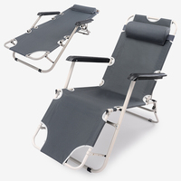 Chaise de salon en métal réglable de haute qualité, chaise confortable à gravité zéro pour l'intérieur et l'extérieur, pour la chambre à coucher, le parc, le jardin, la pêche