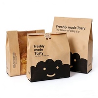 Sac en papier kraft jetable transparent avec fenêtre pour boulangerie, idéal pour aliments frits - Vente en gros usine