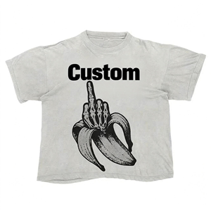 Camisa de calidad Original 100% algodón ropa de calle de gran tamaño hombro caído manga corta Vintage impreso camiseta para hombres - Product Image 2