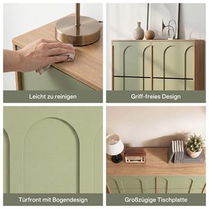 SENYU Modern Wooden Storage Cabinet with Arched Panels Green Finish Freestanding Design for Living Room Home Furniture - Product Image 4