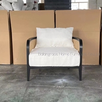 Meubles commerciaux pour événements de mariage Style simple rembourré cadre en bois massif dos en rotin tissu luxe jardin canapé fauteuil