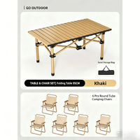 Table de camping pliable moderne en alliage d'aluminium robuste, imperméable, portable, pour pique-nique en extérieur, jardin, cour arrière