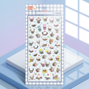 [HinaKuu] 3D Waterproof PVC Popcorn <b>Stickers</b> Clay Friends Korean Character Kids Stationery Cute Kawaii Diary Decoration Bulk - Product Image 1
