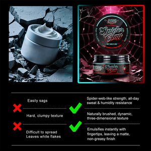 Người đàn ông Matte tóc đất sét Spider sáp sợi Sản phẩm tạo kiểu tóc chế ngự xoăn cứng Thêm kết cấu - Product Image 4