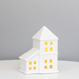 Ceramic LED White <strong>Christmas</strong> <strong>Village</strong> Include White <strong>Christmas</strong> <strong>Village</strong> Houses Decor Xmas Figurine Decoration Tabletop Mantel Shelf - Product Image 6