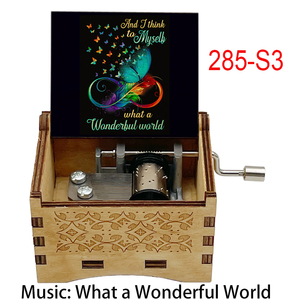 Boîte à musique en bois vintage Sankyo Mechanism, quel monde merveilleux, souvenir spécial et mignon pour les amis, la famille, cadeaux de Noël - Product Image 5