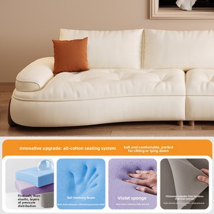 أريكة تونغيو الفاخرة من الجلد الطبيعي بتصميم إيطالي بسيط وعصري لغرف المعيشة - Product Image 3