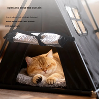 Buiten ovale tent met effen patroon, semi-gesloten, warm kattenhuis, alle seizoenen, draagbare dierenverblijf, dierenbenodigdheden