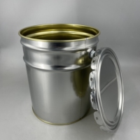 Seau en étain de 5 gallons pour l'emballage de peinture à base d'eau ou de peinture à base de solvant, seau en métal de 20 litres, tambour de peinture avec couvercle à oreilles