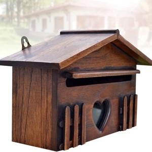 Cabine en bois boîte aux lettres rustique <span class=keywords><strong>Vintage</strong></span> extérieur étanche à la pluie boîte aux lettres boîte à Suggestion boîte aux lettres - Product Image 2