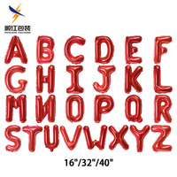 Ballons en aluminium à lettres de l'alphabet A-Z, 16 à 40 pouces, or/argent/rouge/bleu/or rose, à hélium, vente chaude