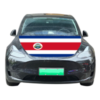 Housse de capot de voiture avec drapeau national du Costa Rica, housse de moteur de voiture avec drapeau, vente en gros, tissu élastique personnalisé, vente directe d'usine