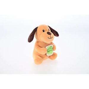 Yumuşak kürk ve eğlenceli yerleşik Squeaker ile gerçekçi kahverengi köpek peluş oyuncak - Product Image 4