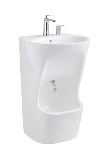Lavabo de Cerámica Integrado de una Pieza, Estilo Moderno Minimalista Musulmán, para Lavado de Manos/Pies, Lavabo Independiente para Baño - Product Image 2
