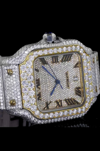 Montre en verre de quartz de luxe sertie de moissanite et de diamants, éclat éblouissant, savoir-faire supérieur pour les passionnés de mode moderne - Product Image 2