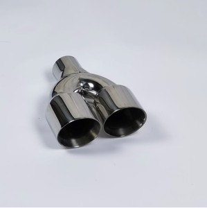 3.5 pouces sortie Chrome poli Y forme double embout d'échappement en acier inoxydable monocouche voiture queue silencieux fin tuyau paire - Product Image 4