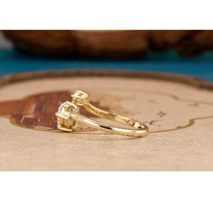 Bague ovale à double pierre, élégante pour femme, design moderne avec pierres étincelantes, idéale pour offrir ou porter au quotidien - Product Image 4