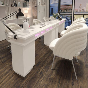Moderno salón de belleza económico simple Individual Doble triple uñas Mesa manicura mesa y silla conjunto - Product Image 1