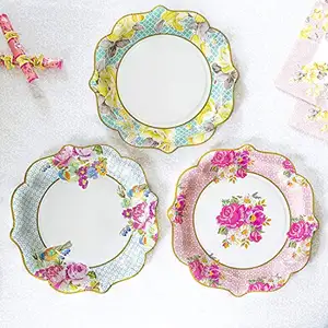 Floral Plate Perfect for Every Occasions 7 inch 18cm unique Food level paper plate perfect addition to your parties