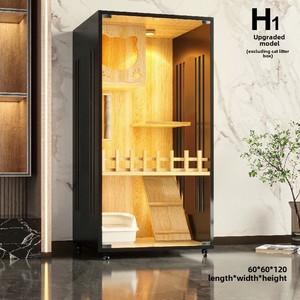 Gabbia per Gatti Extra Large di Lusso con Telaio in Legno Massello e MDF E1, Impermeabile e Resistente ai Graffi, per Interni - Product Image 3