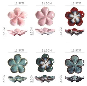 Vaisselle en céramique rétro japonaise, plat à sauce soja pour la maison, design coloré en forme <span class=keywords><strong>de</strong></span> <span class=keywords><strong>feuille</strong></span> <span class=keywords><strong>de</strong></span> lotus, plat à assaisonnement - Product Image 2