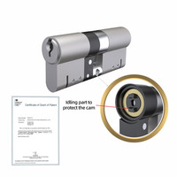 JIXIN Cylindre de serrure de porte antivol en laiton 70 mm, sécurité renforcée avec boîte à clés, pour porte en acier, prévention des incendies