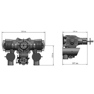 Motor de Gasolina Original DLE 130, Cilindrada de 130 CC, Dos Cilindros, Dos Tiempos, Refrigeración por Aire, Arranque Manual - Product Image 3