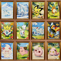 PY Aimant de peinture à l'huile, Art de personnage artistique Pokémon, Cadeau, Marchandise, Vente en gros, Vente au détail, Fourniture, Plateau de jeu de présentation haut de gamme