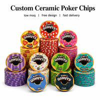 Accessoire de jeu professionnel, jeu de jetons de poker en céramique personnalisés, jetons imprimés de 43 mm pour les tournois en salle et les rassemblements de jeux