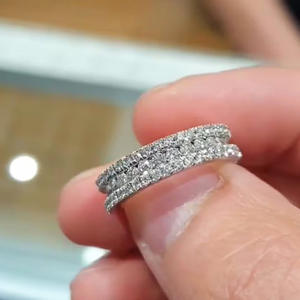 Anillo de Diamantes de Oro Blanco para Mujer T0214, Corte Brillante Redondo, Color G Natural, Anillo de Boda Clásico - Product Image 2