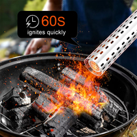 Allume-charbon électrique en acier inoxydable AUPLEX avec 1500W et 600W de puissance pour barbecue