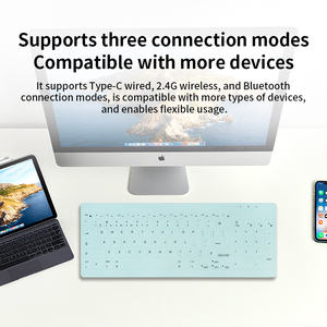 คีย์บอร์ดเมมเบรนไร้สายแบบสามโหมดใหม่สำหรับ iPad ใช้งานกับเดสก์ท็อปกันน้ำได้ - Product Image 2