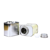 Canettes carrées en fer blanc de luxe pour grains de café, boîtes de thé vides hermétiques